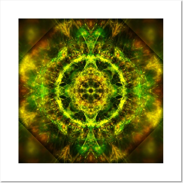 Vibrant electric fractal mandala Wall Art by hereswendy